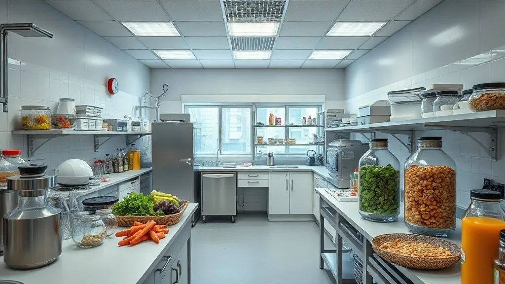 A sterile modern science laboratory with stainless steel equ